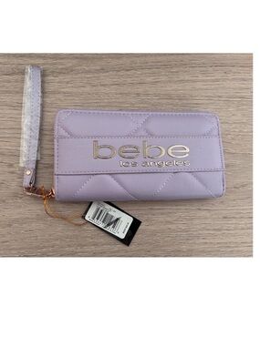 bebe Quilted Zip Wallet - lavender